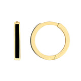 Black Enamel Baby Hoop Earrings