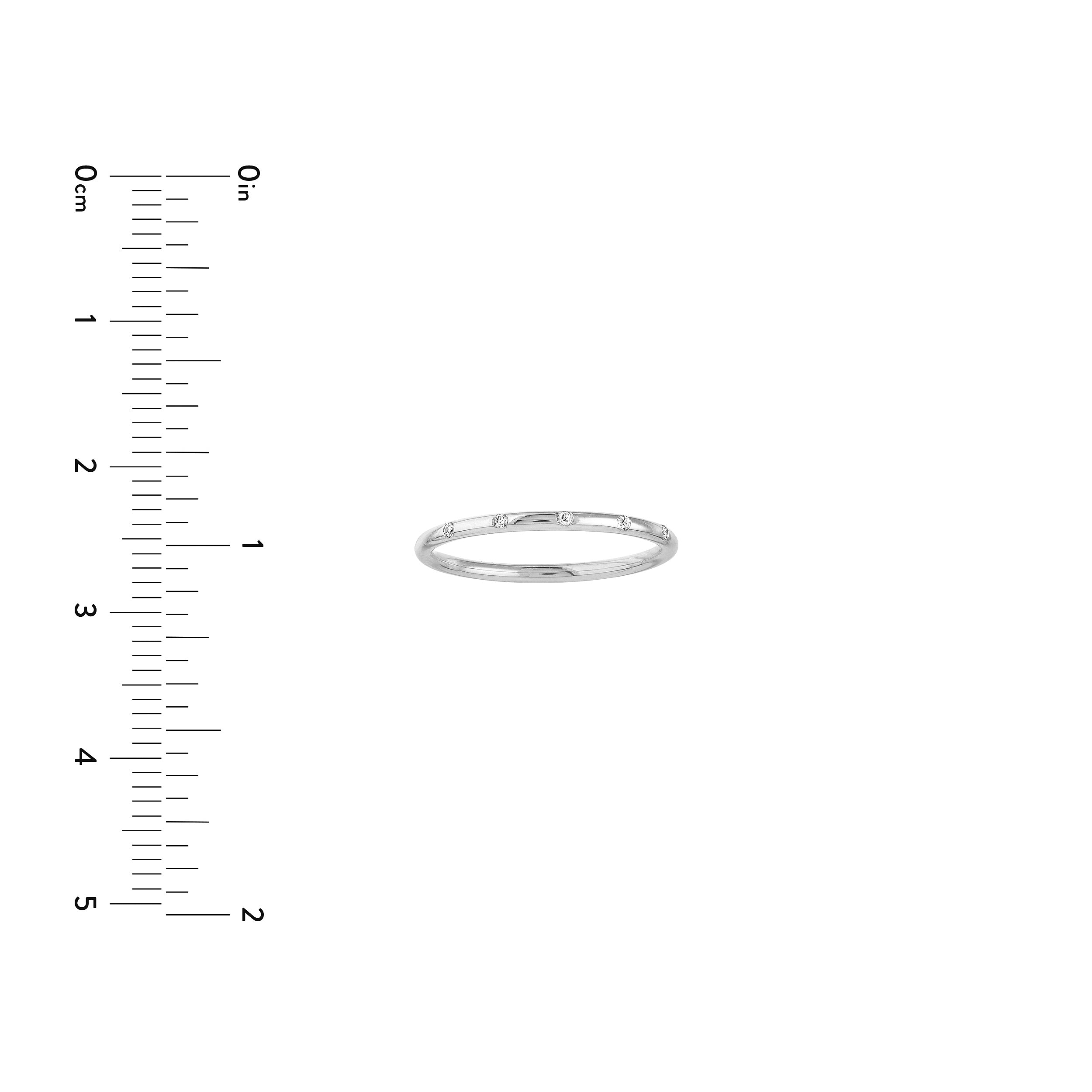 Diamond Stations Thin Band Ring
