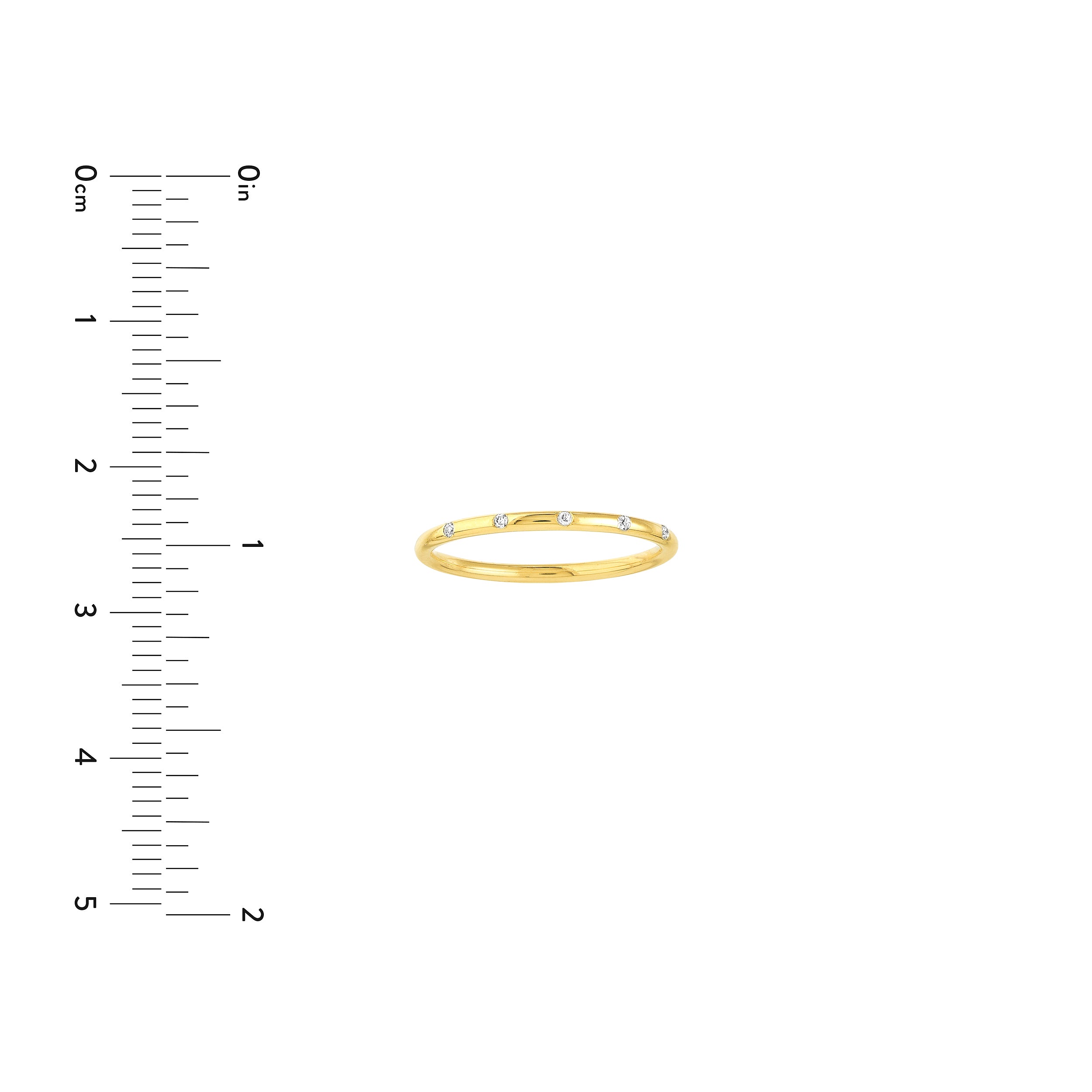 Diamond Stations Thin Band Ring