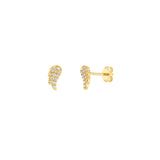Diamond Angel Wings Micro Stud Earrings
