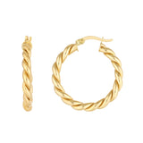 25x2mm Braided Hoop Earrings