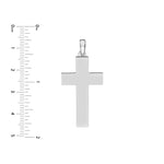 Large Plain Flat Polished Cross Pendant