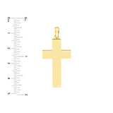 Large Plain Flat Polished Cross Pendant