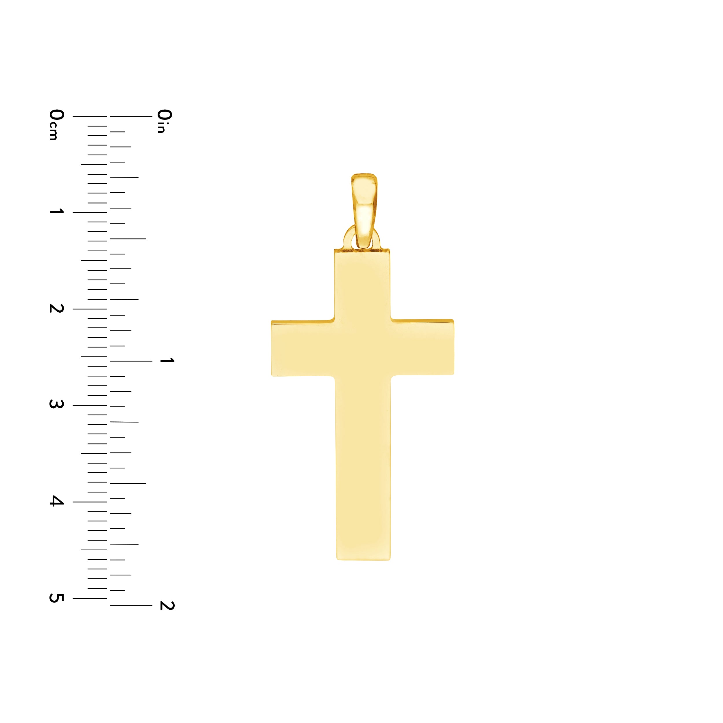 Large Plain Flat Polished Cross Pendant