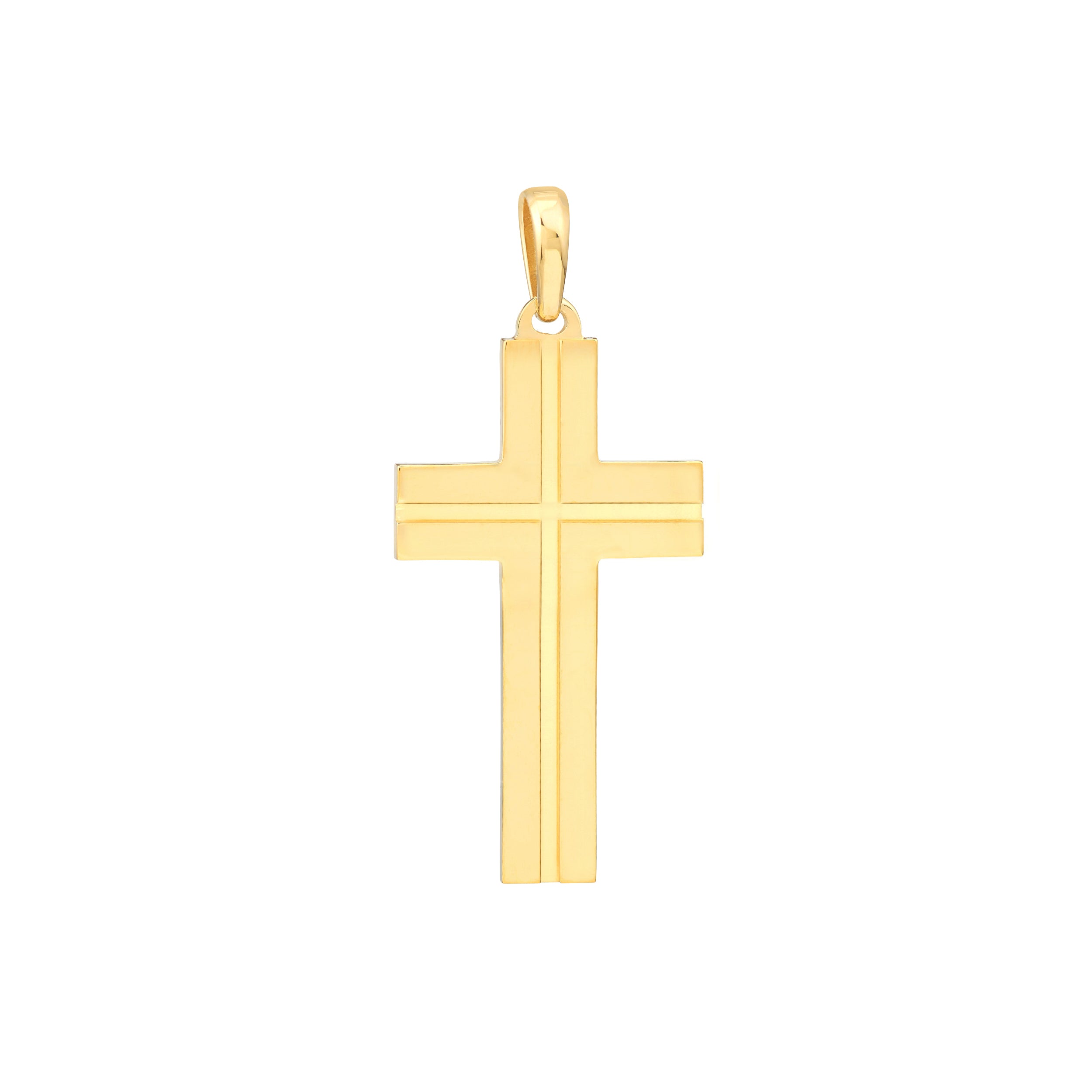 Fancy Polished Grooved Cross