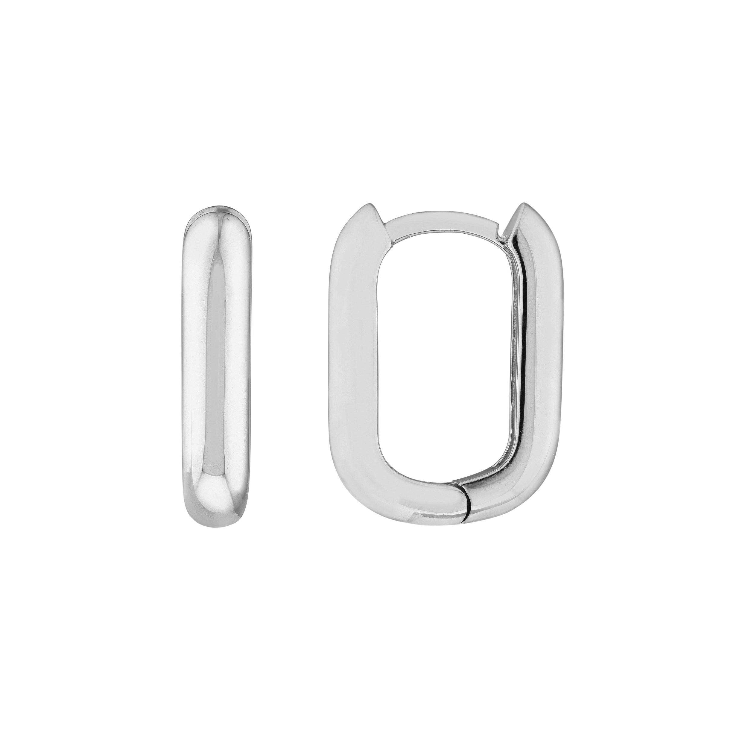 15mm Oblong Polished Mini Hoops