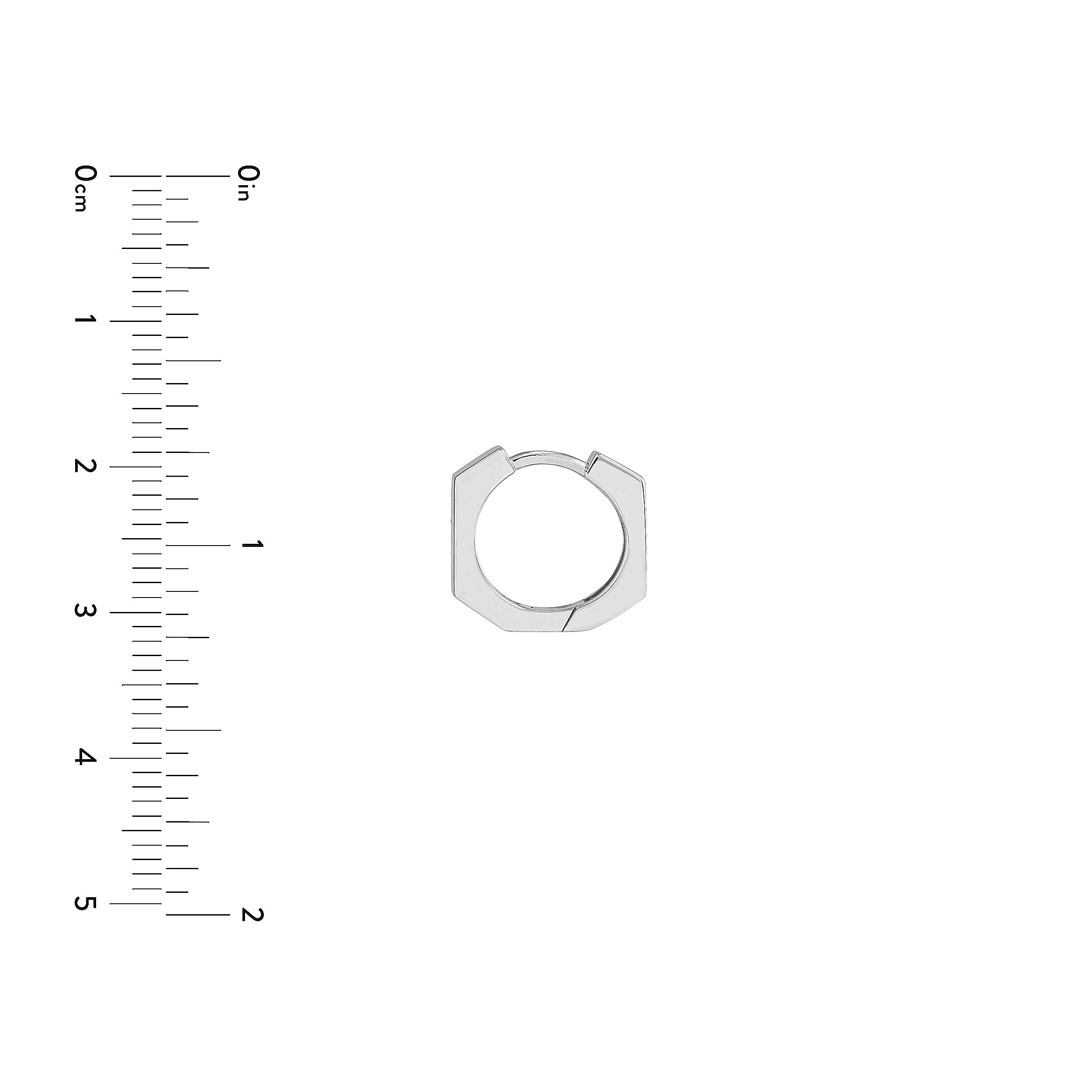 Heptagon Polished Huggie Earrrings