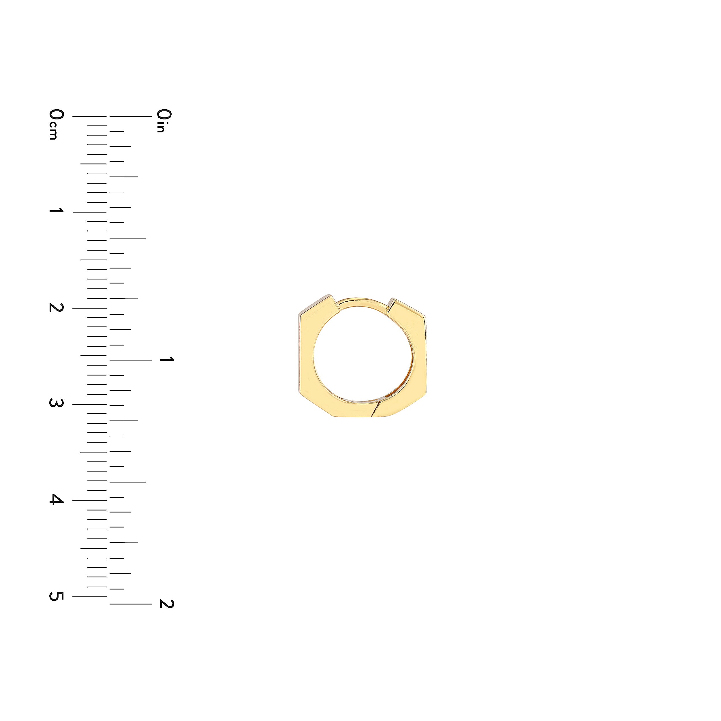 Heptagon Polished Huggie Earrrings