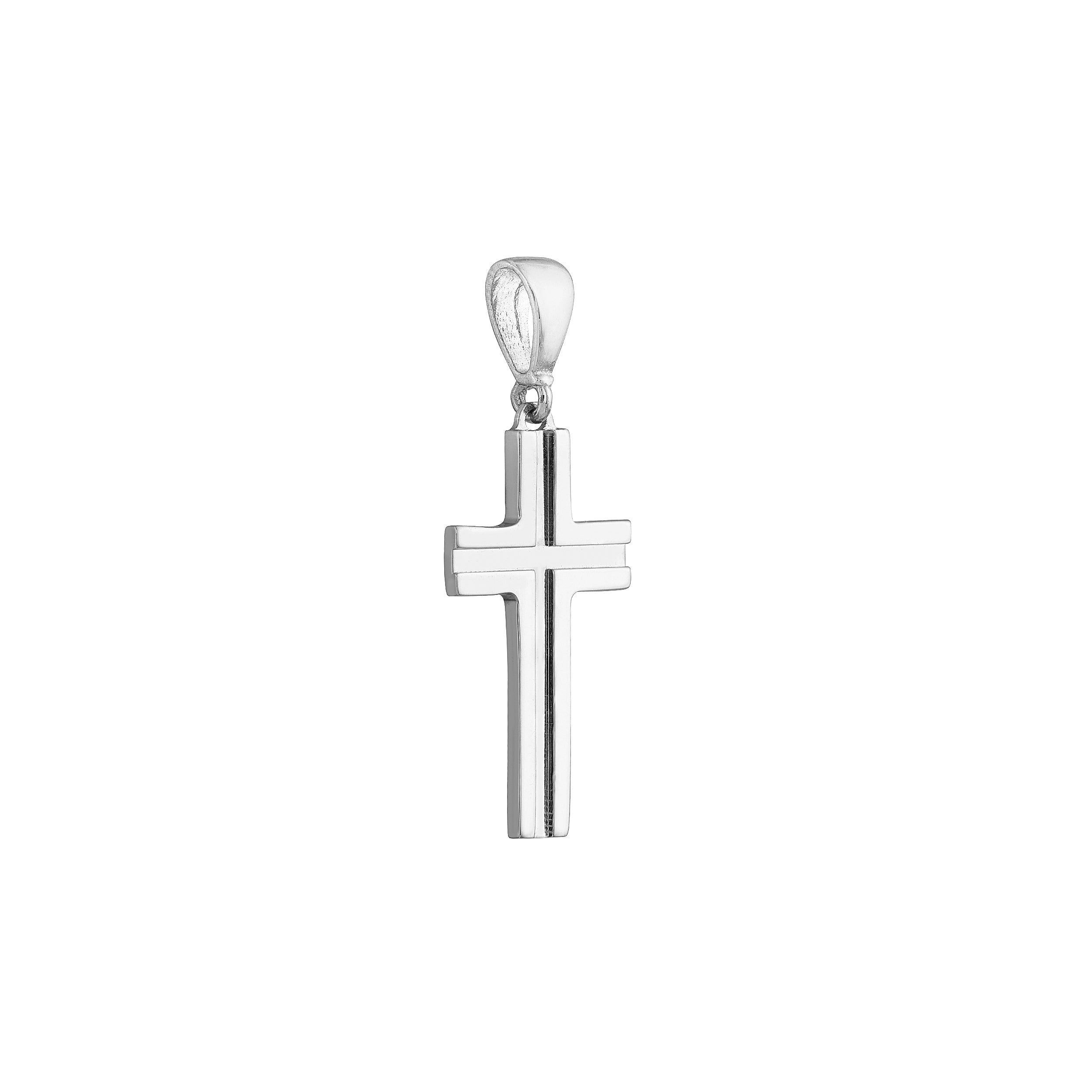 Small Polished Grooved Cross