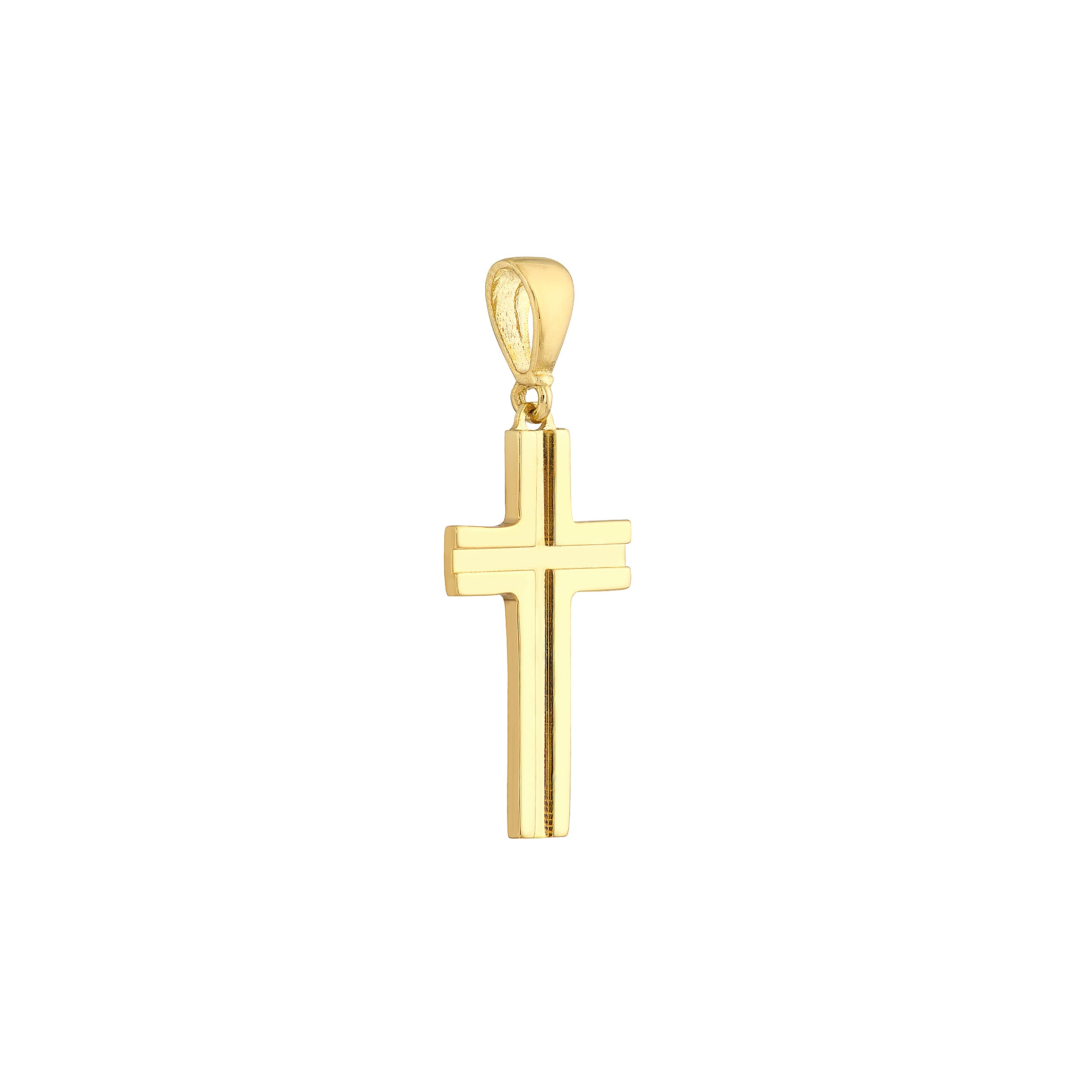Small Polished Grooved Cross