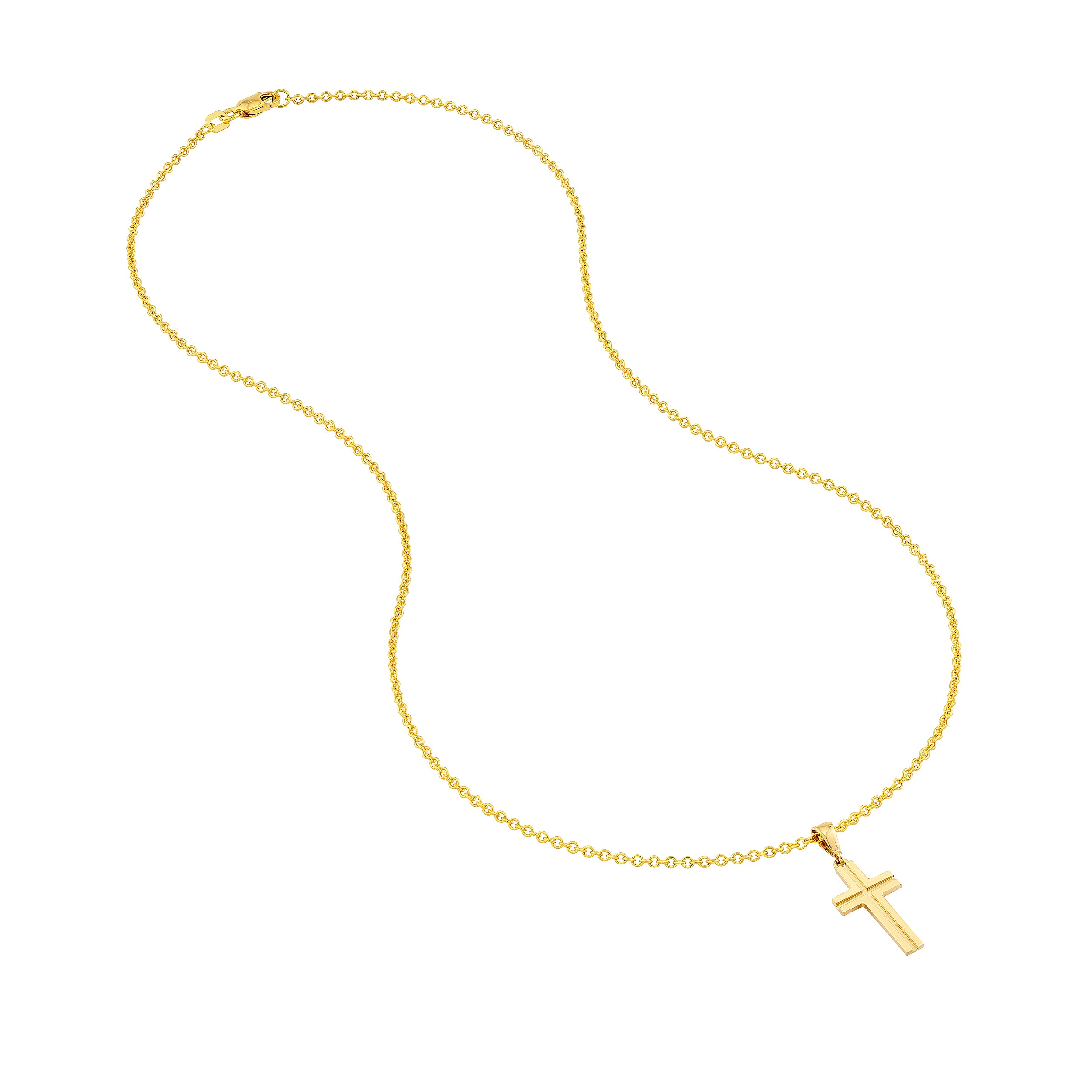 Small Polished Grooved Cross