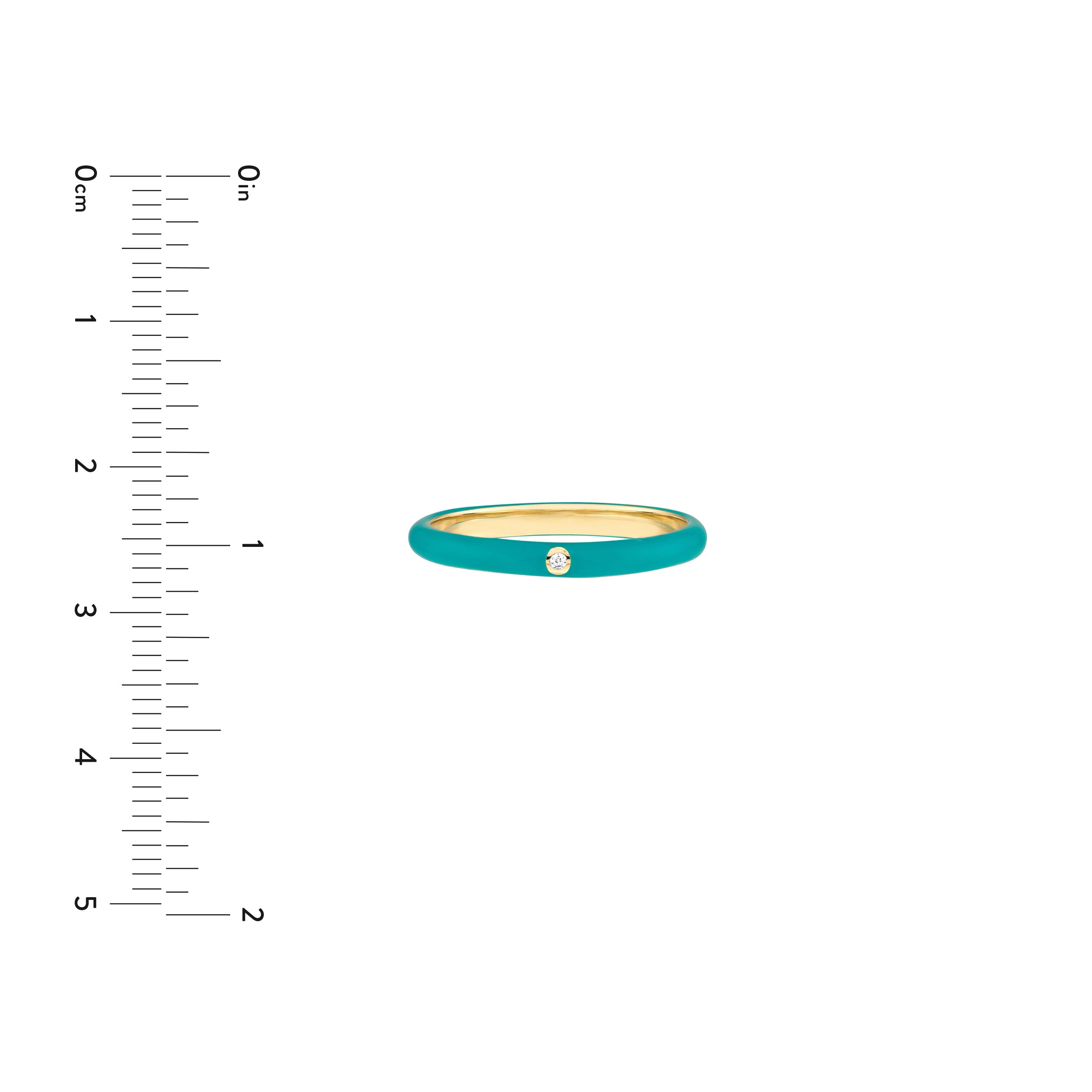 Diamond Bezel on Teal Enamel Band