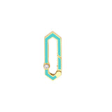 Diamond Bezel Turq Enamel Hexagon Push Lock
