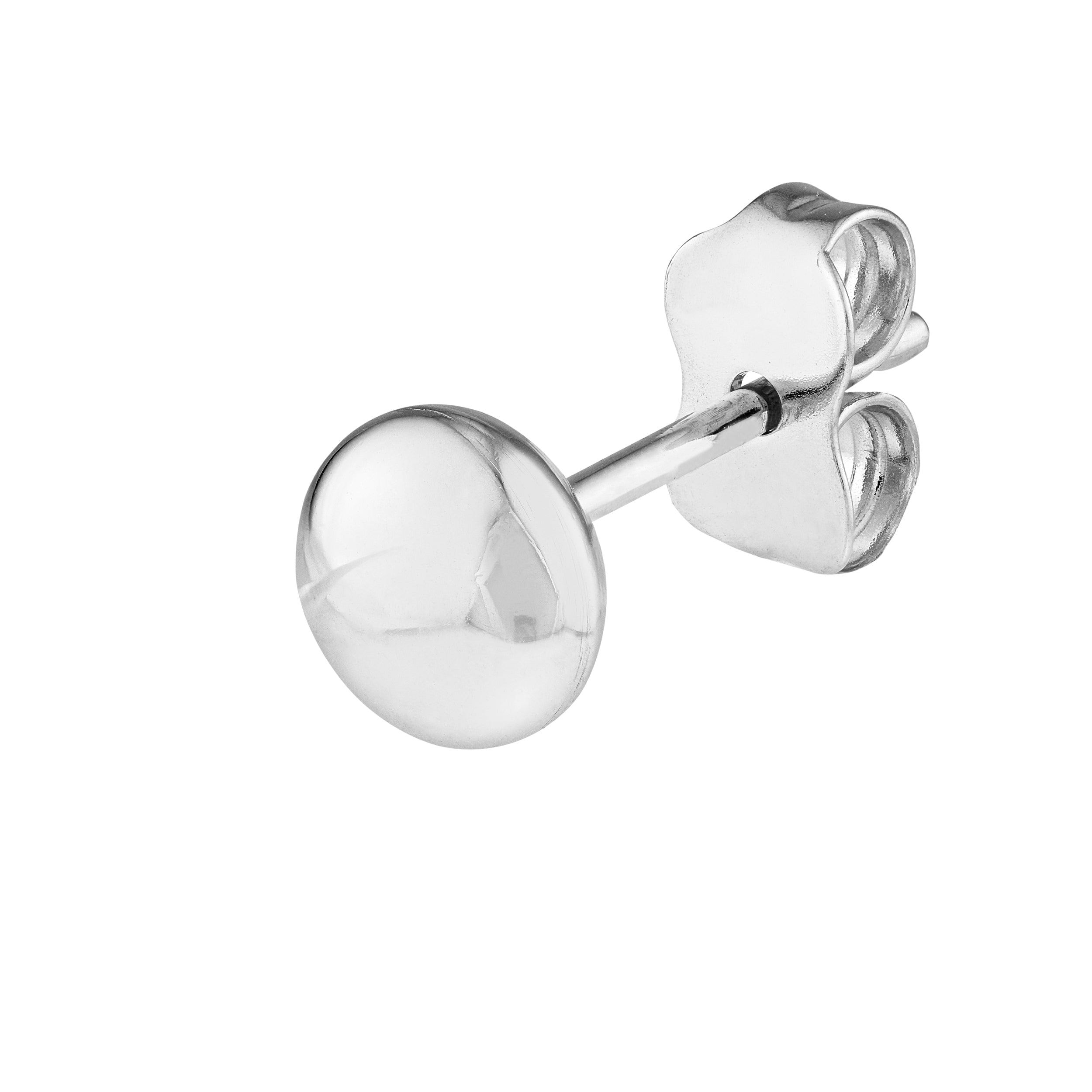 5.5mm Flat Round Pebble Stud Earrings