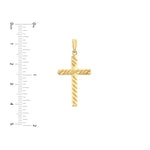 17mm Twisted Design Cross Pendant