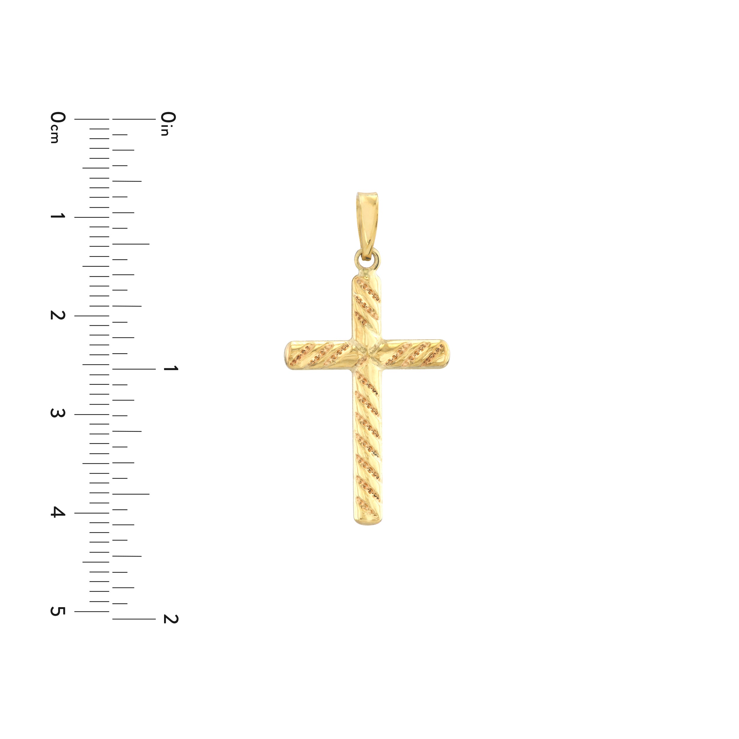 17mm Twisted Design Cross Pendant