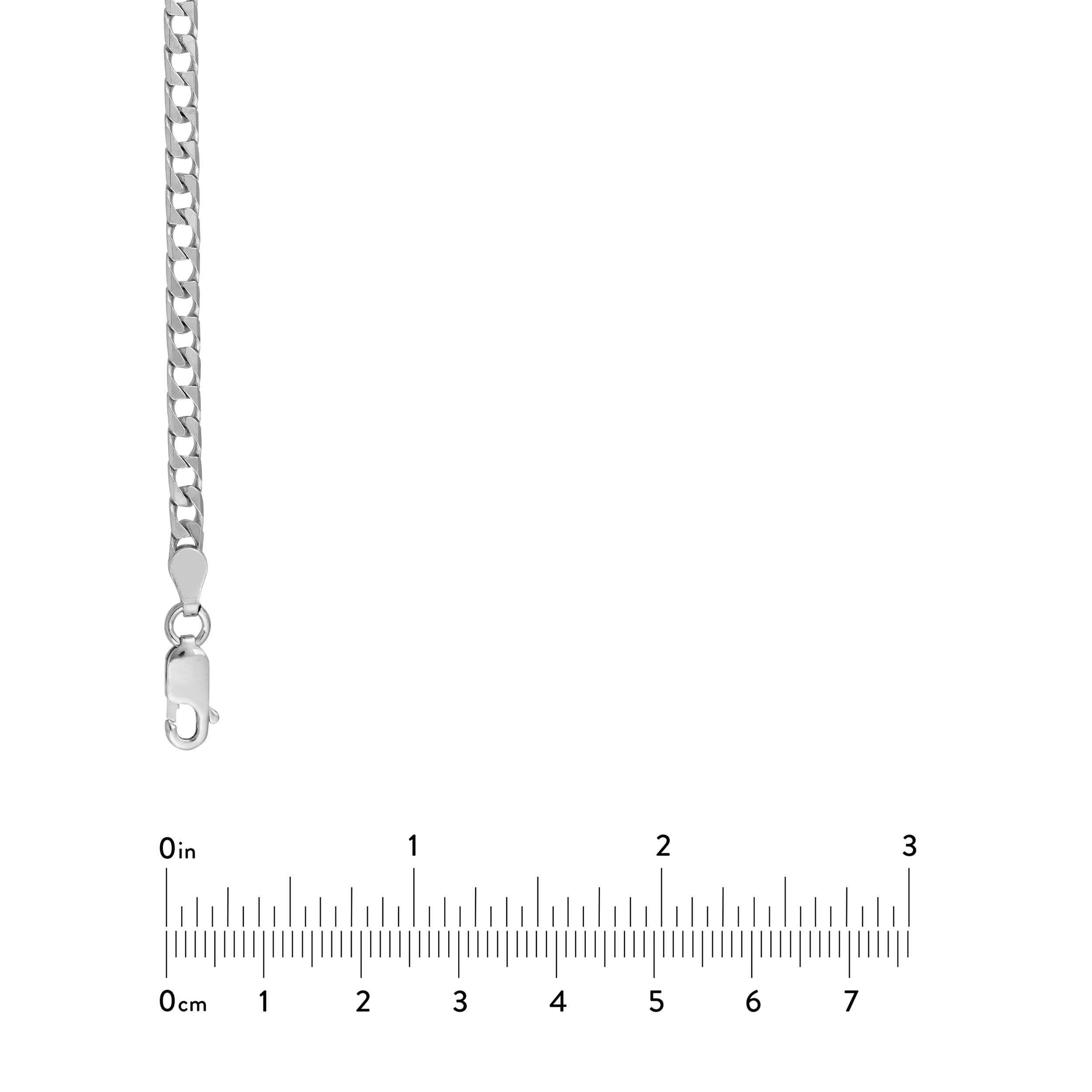 Sterling Silver 3.45mm Square Curb Chain with Lobster Lock