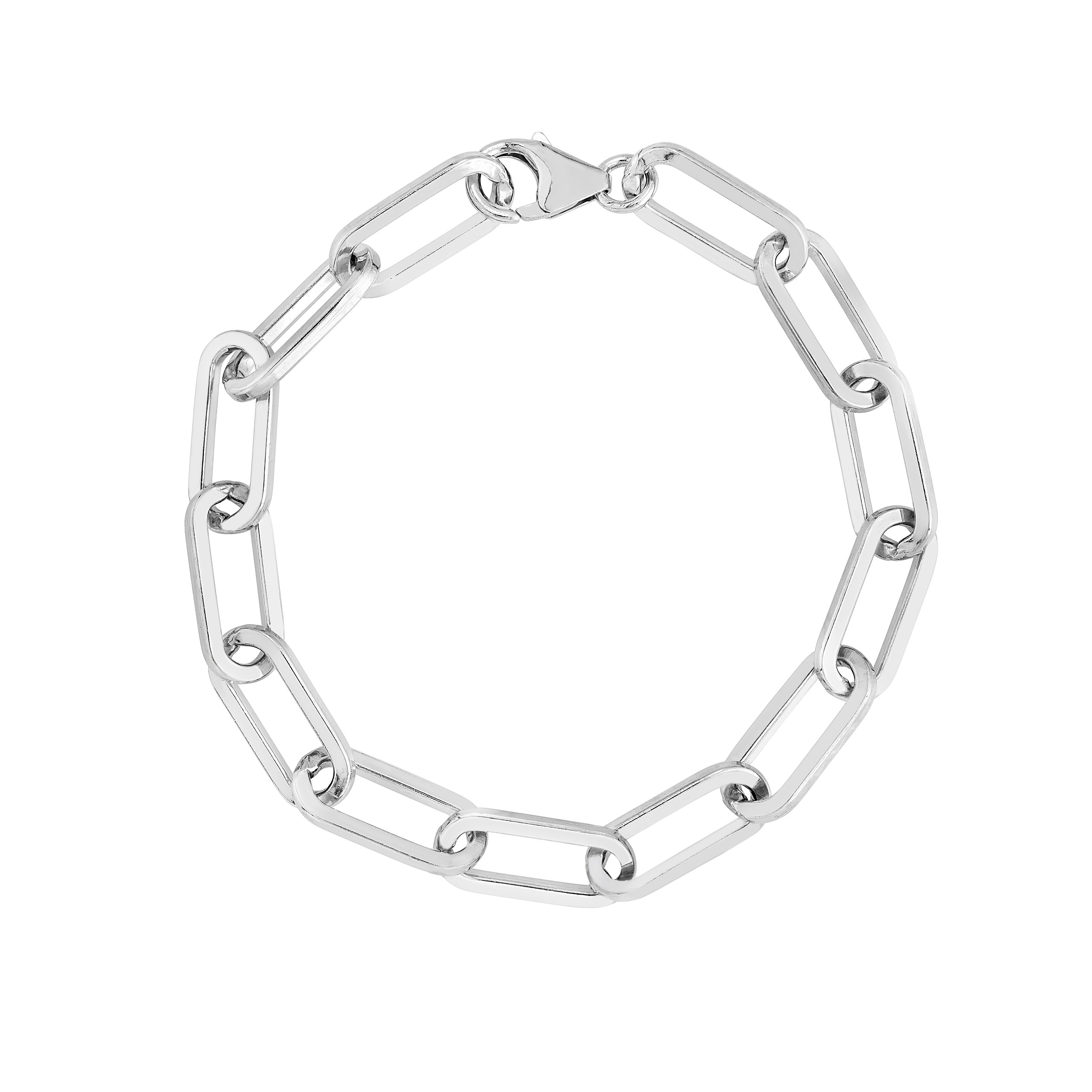 9mm Square Long Link Paper Clip Bracelet