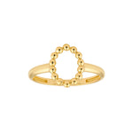 Beaded Open Oval Ring