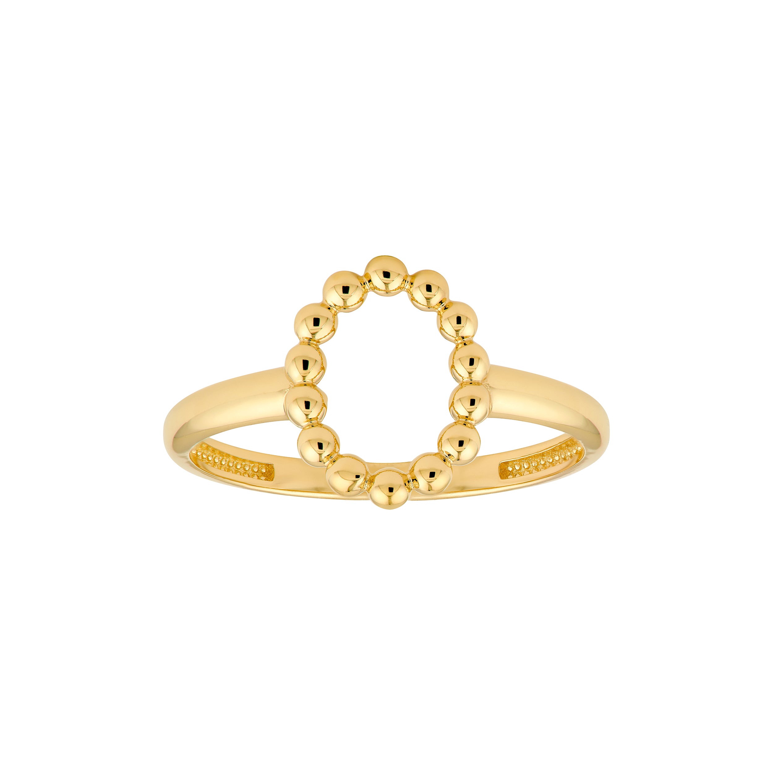 Beaded Open Oval Ring