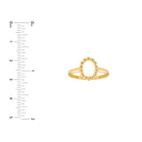 Beaded Open Oval Ring