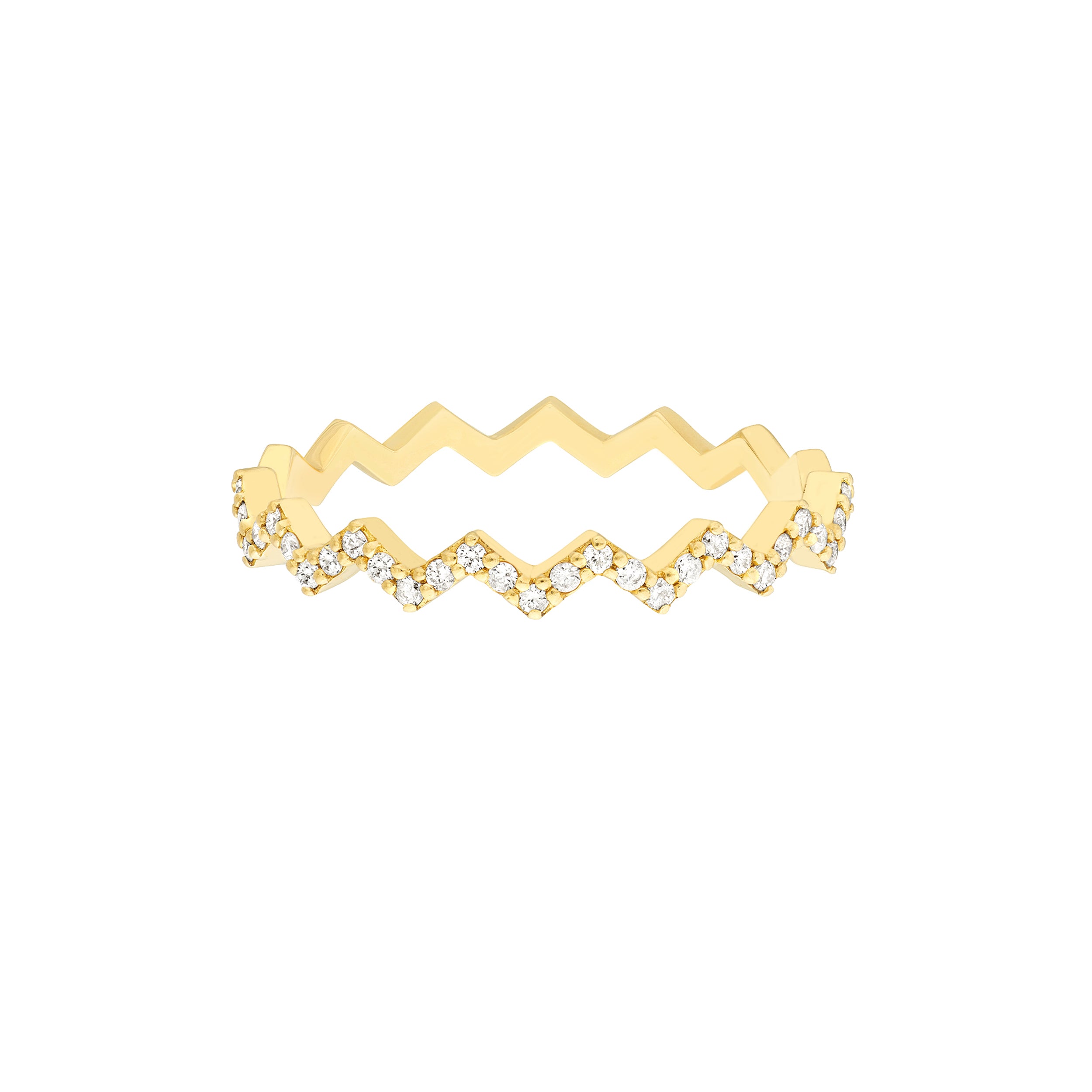 Diamond Polished Zig Zag Ring