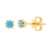Round Turquoise Stud Earrings