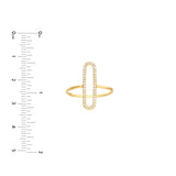Diamond Paper Clip Frame Ring