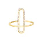 Diamond Paper Clip Frame Ring