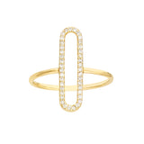 Diamond Paper Clip Frame Ring