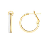 18mm Two-Tone Omega Back Earrings