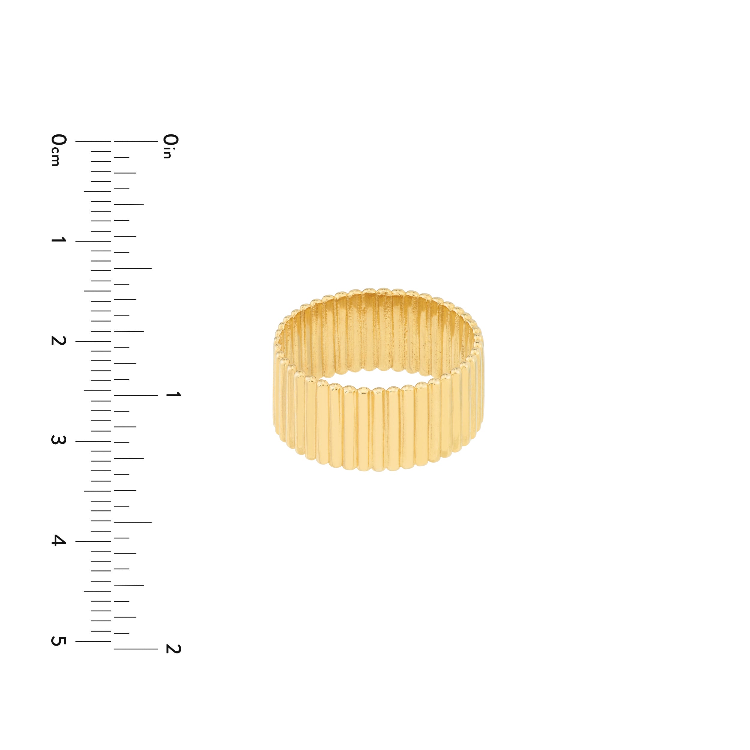 Ribbed Cigar Wide Band Ring