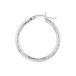 2mm x 20mm Diamond-Cut Hoop Earrings