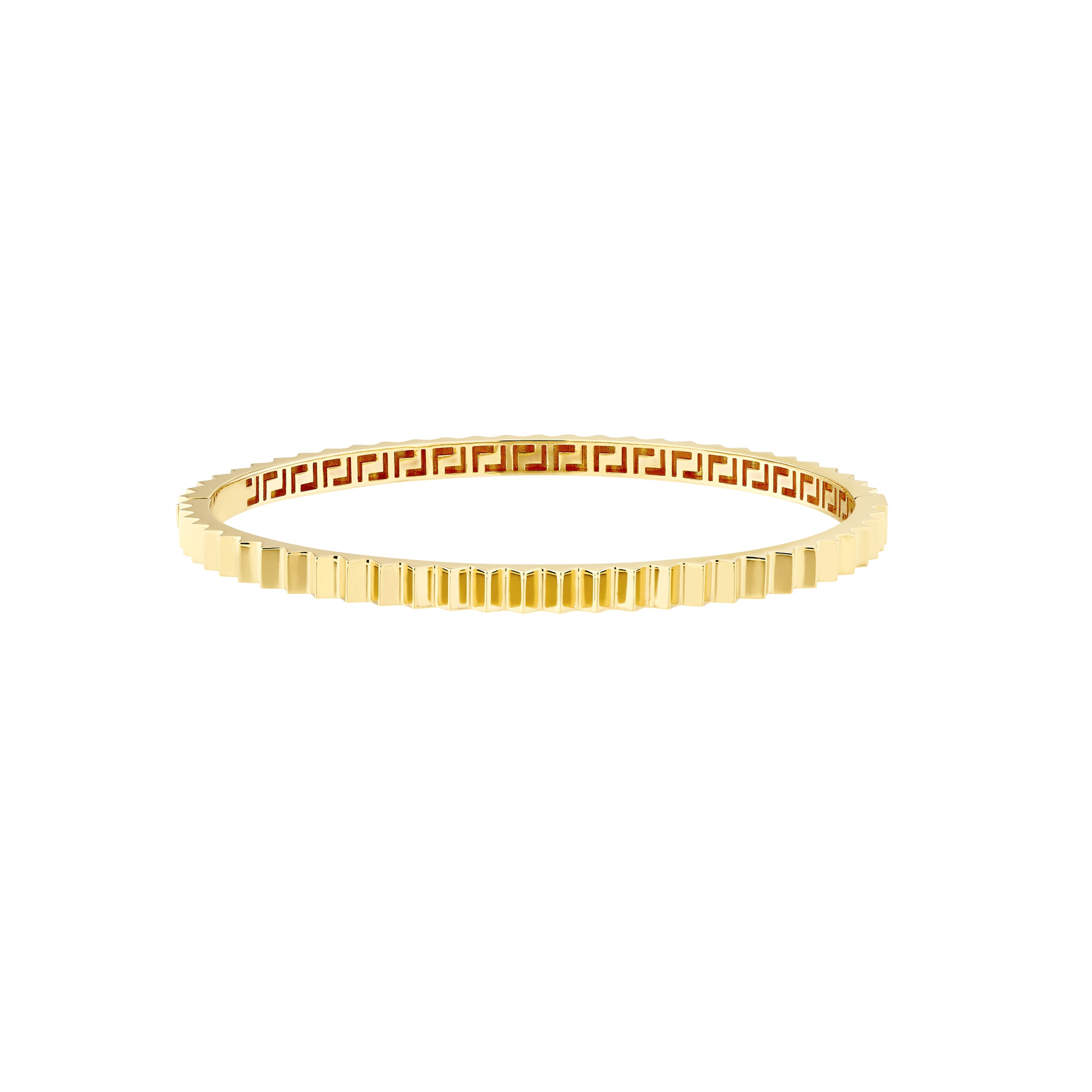 Fluted Hinge Bangle Bracelet