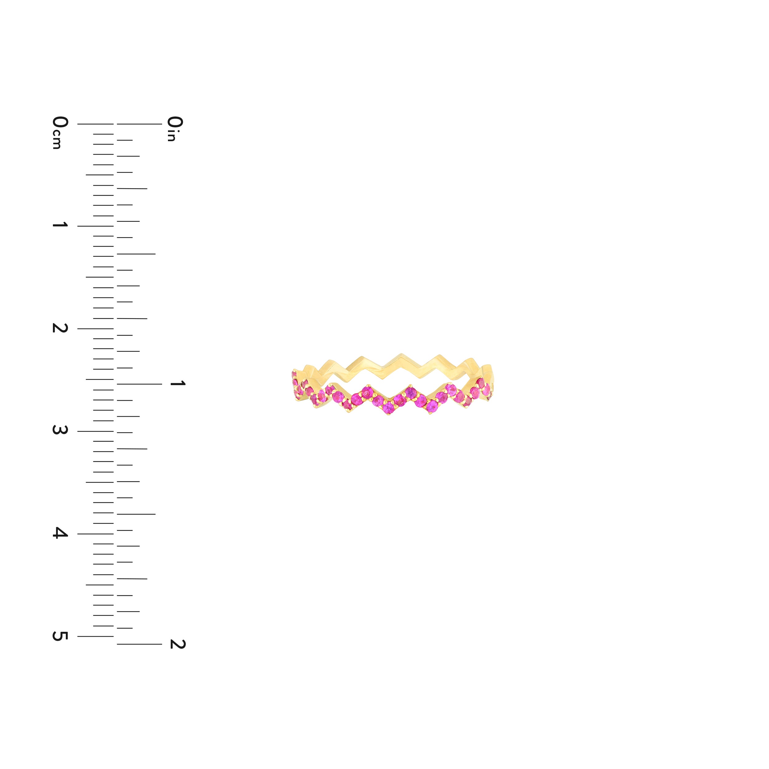 Ruby Stones Zig Zag Ring