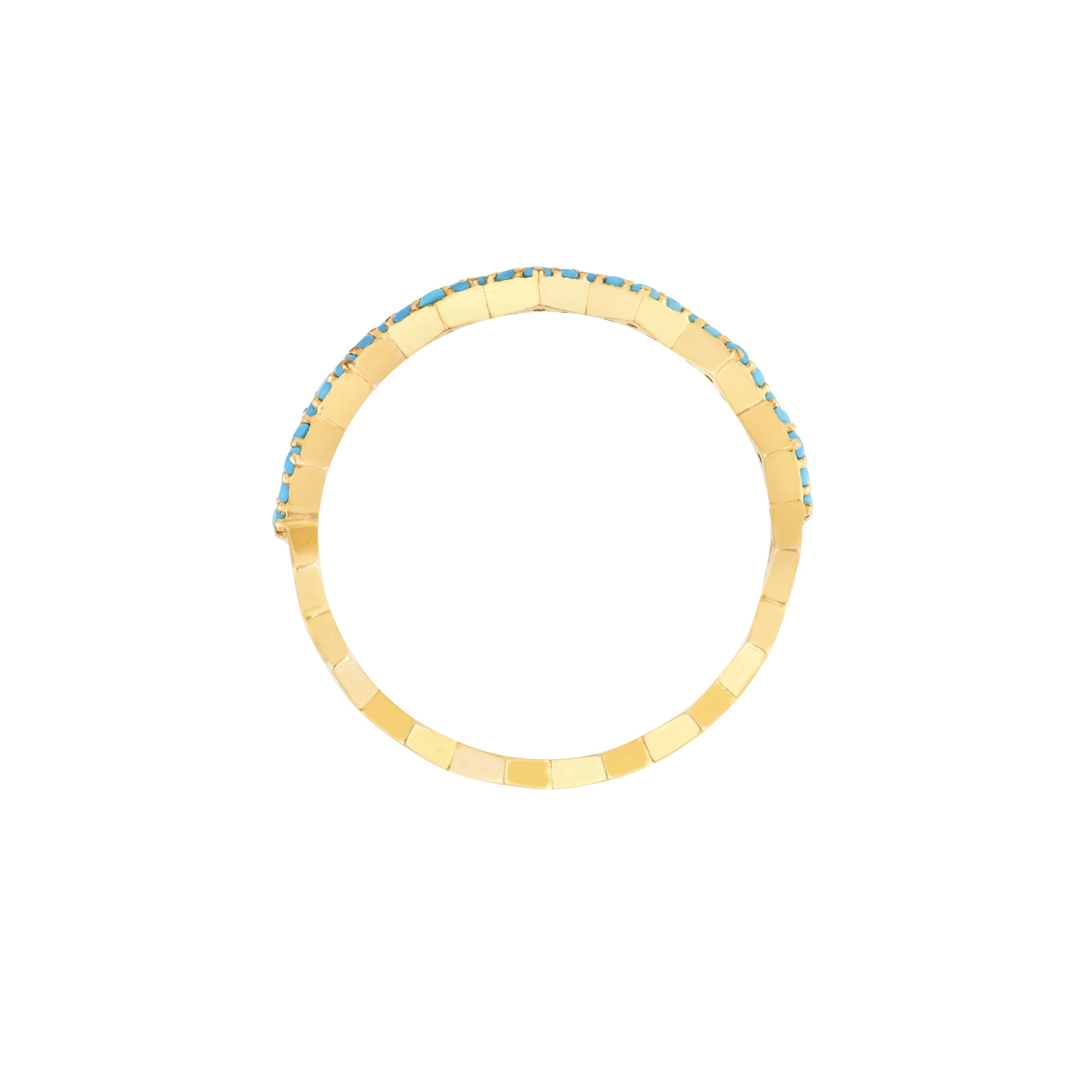 Lt.Turquoise Stone Zig Zag Ring
