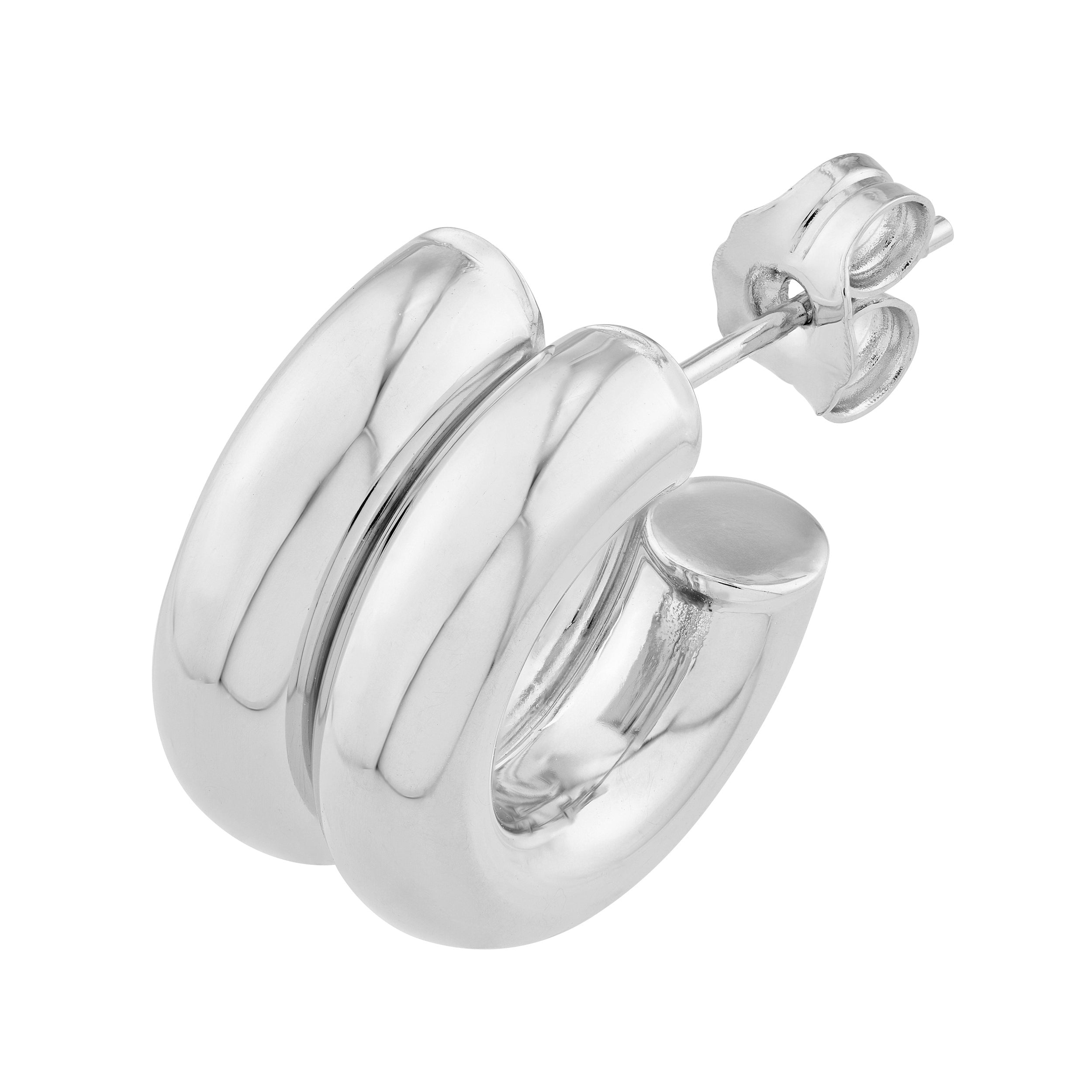15mm Small Double Open Hoop Earrings