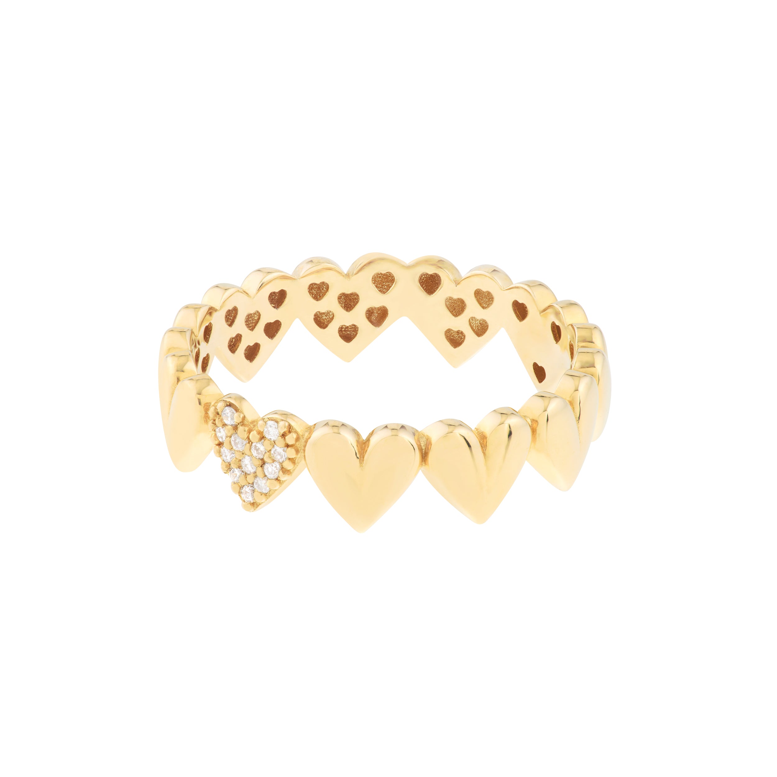 Side by Side Heart Ring