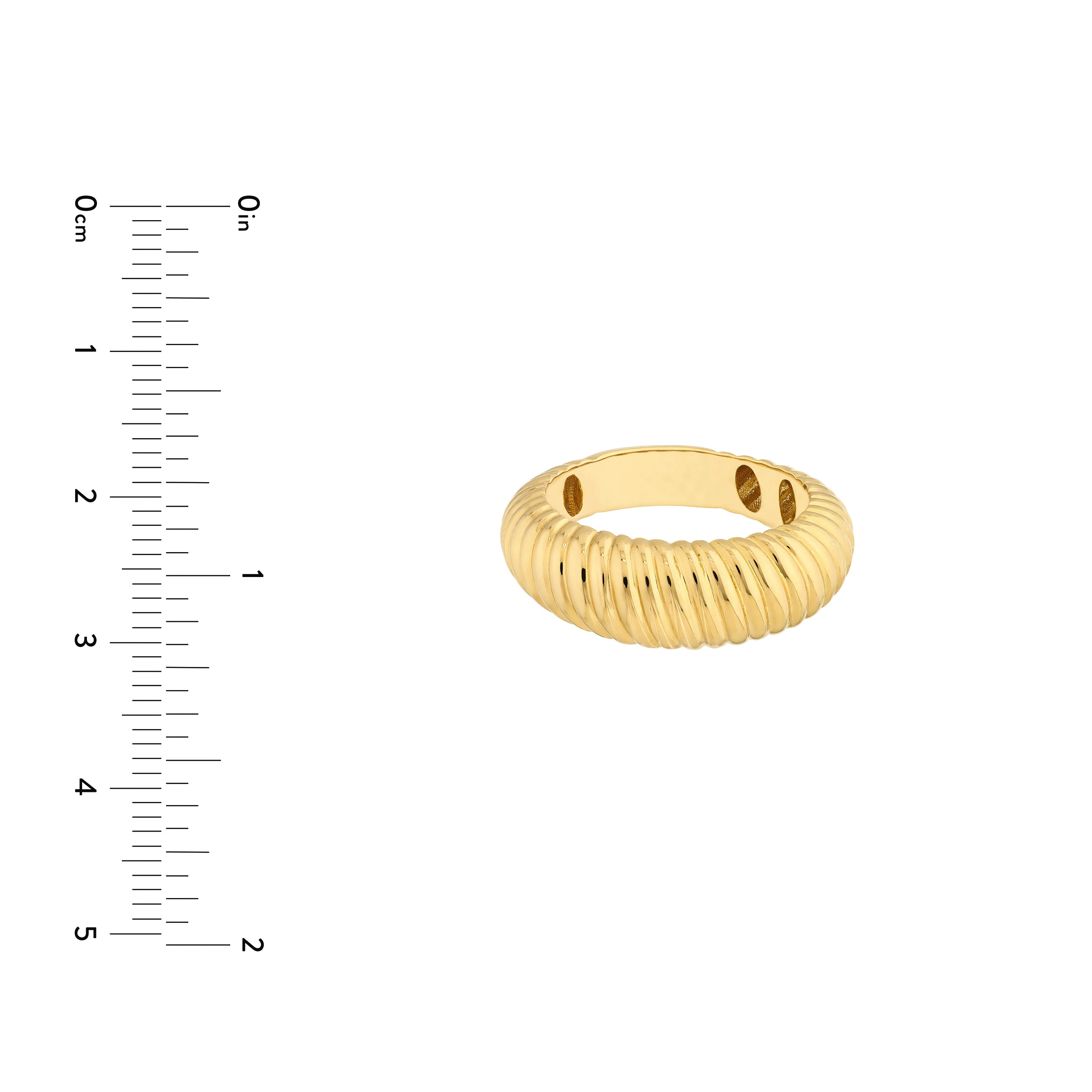 Graduated Ribbed Polished Ring