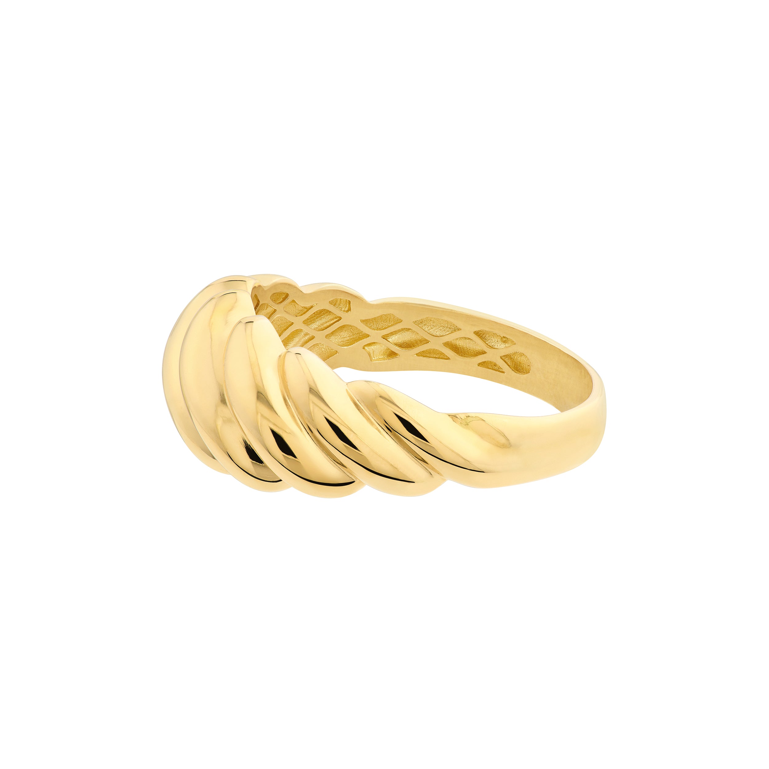 Polished Twist Ribbed Ring