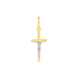 Two Tone Cross with Crucifix Pendant