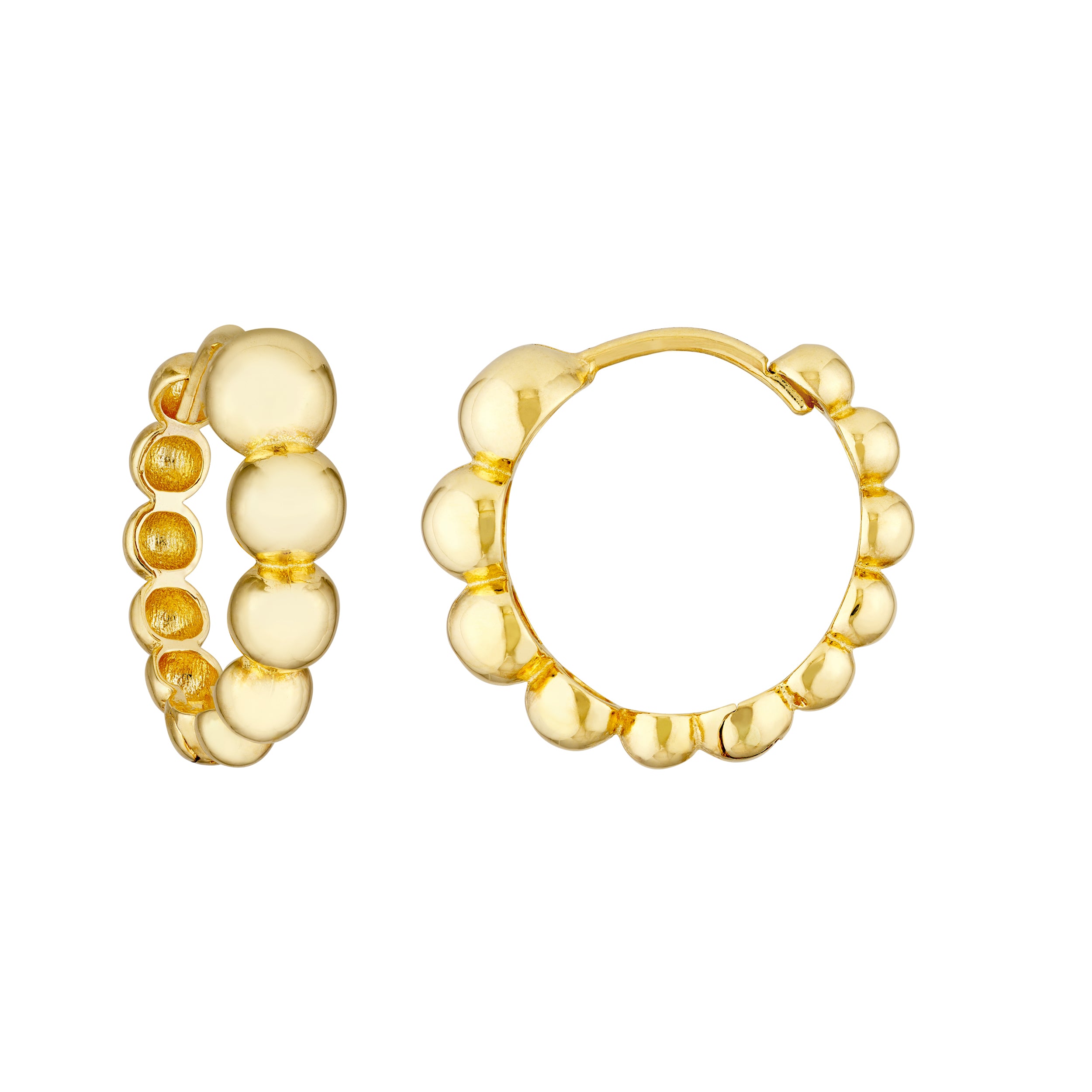 Graduated Beaded Hoop Earrings