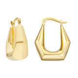 Puff Pentagon Oval Hoop Earrings