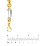 Two-Tone (3+1) Paper Clip Brushed Polished Chain