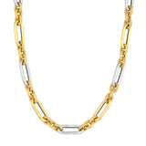 Two-Tone (3+1) Paper Clip Brushed Polished Chain