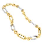 Two-Tone (3+1) Paper Clip Brushed Polished Chain