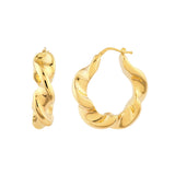 Wide Twist Puff Hoop Earrings