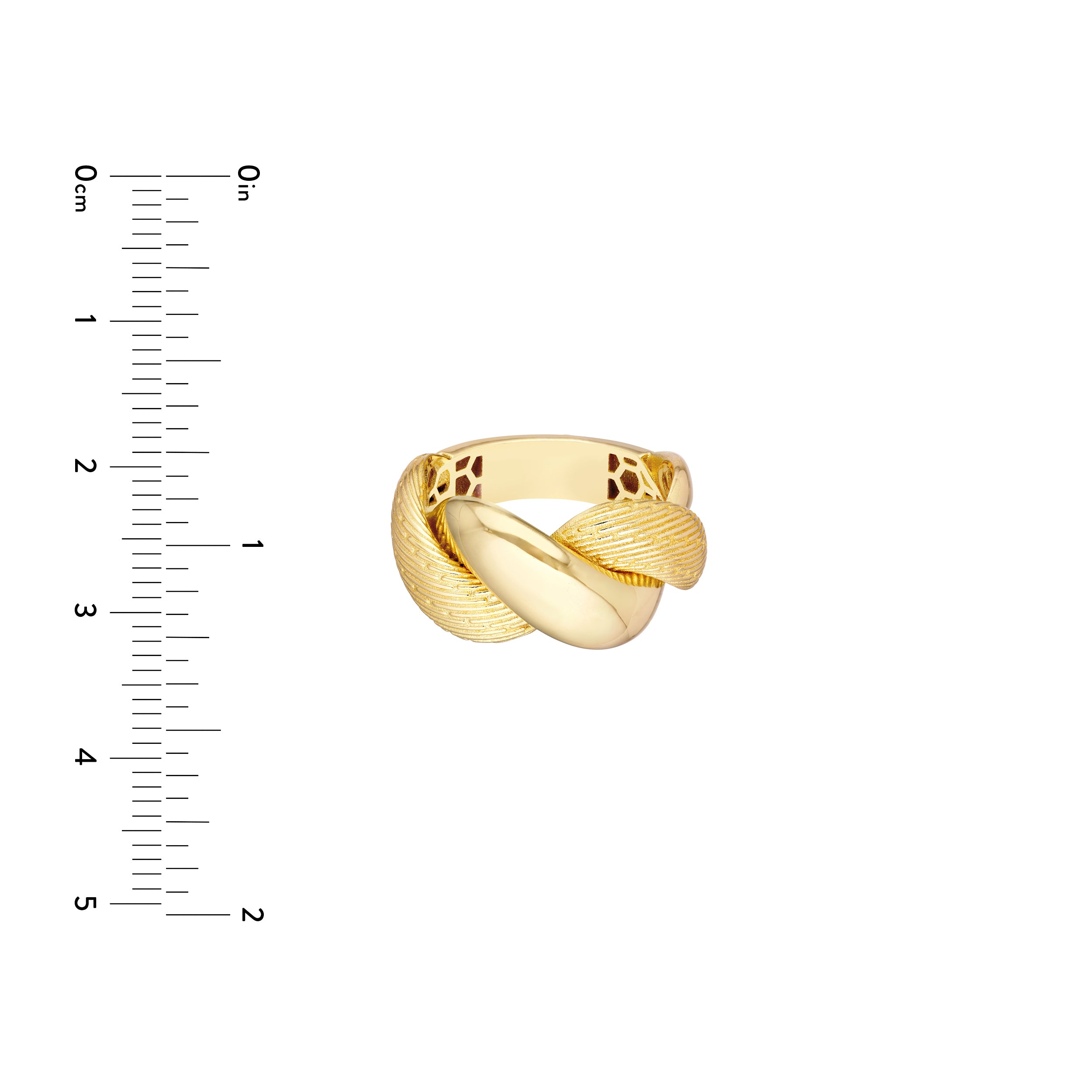 Textured and Polished Twist Ring