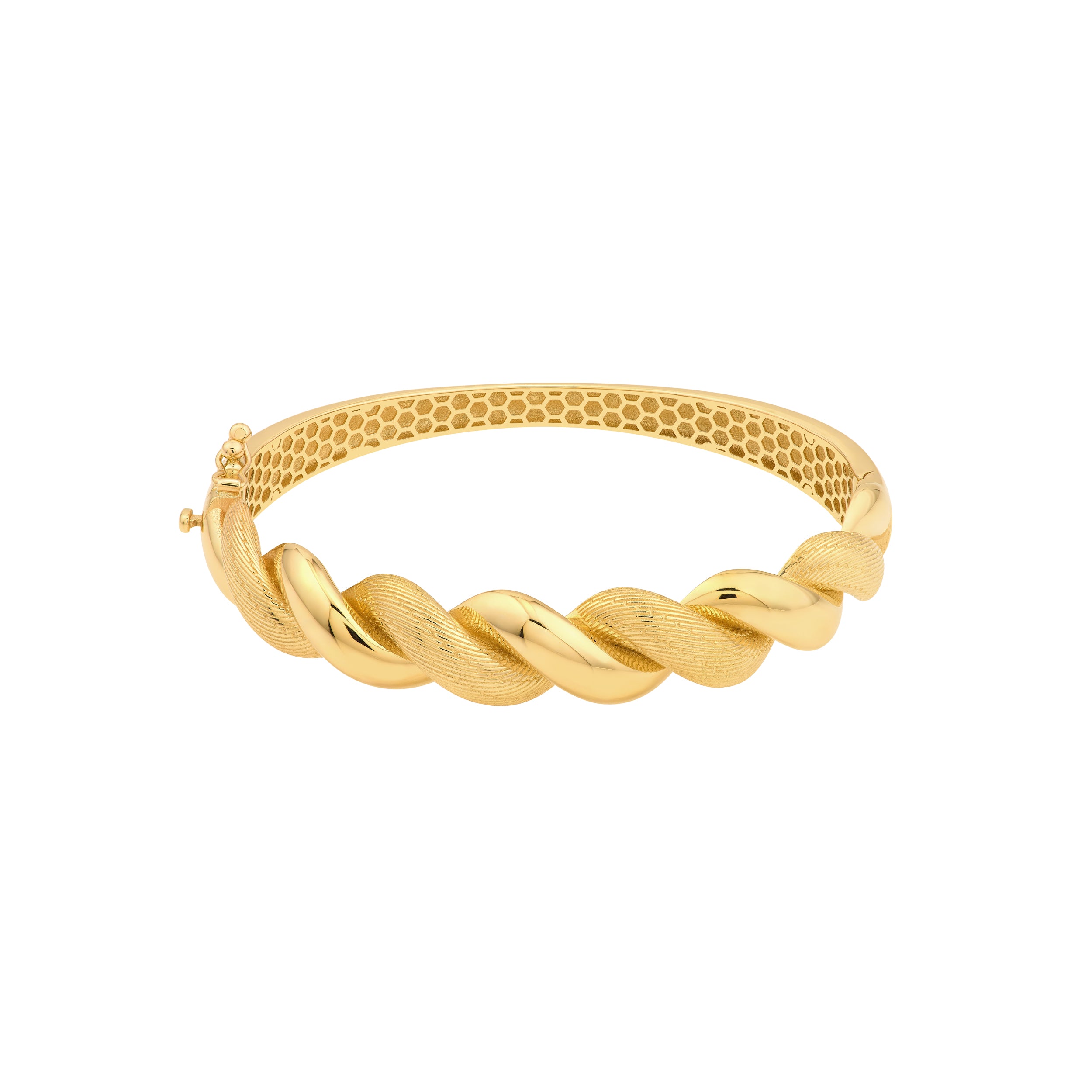 Textured and Polished Twist Bangle Bracelet