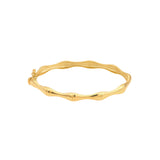 Polished Bamboo Style Bangle Bracelet